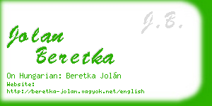 jolan beretka business card